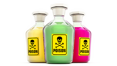 Toxic substances in bottles